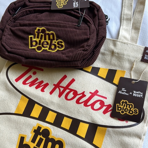 Tim Biebs Tote + Fanny Pack Tim Hortons X Justin Bieber Canada Coffee Timmies - Picture 2 of 4